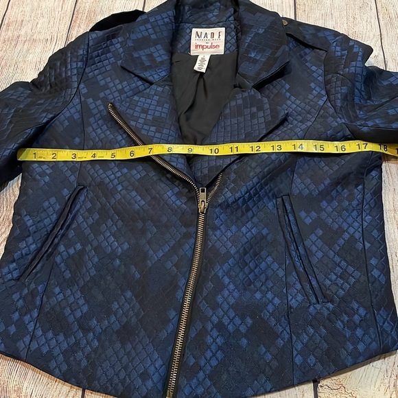 Impulse MADE Fashion Week for Impulse Moto jacket Navy Iridescent Size S - Picture 6 of 12